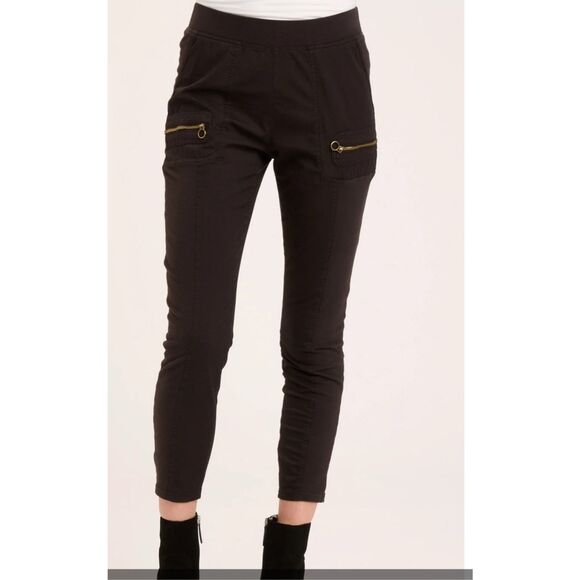 XCVI Pants - XCVI Womens Rockwell Leggings Pull On Stretch Ankle Pants Black Size Medium